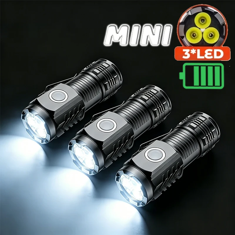 Zinc Outdoor Lighting - Portable Mini 3 LED Handheld Flashlight