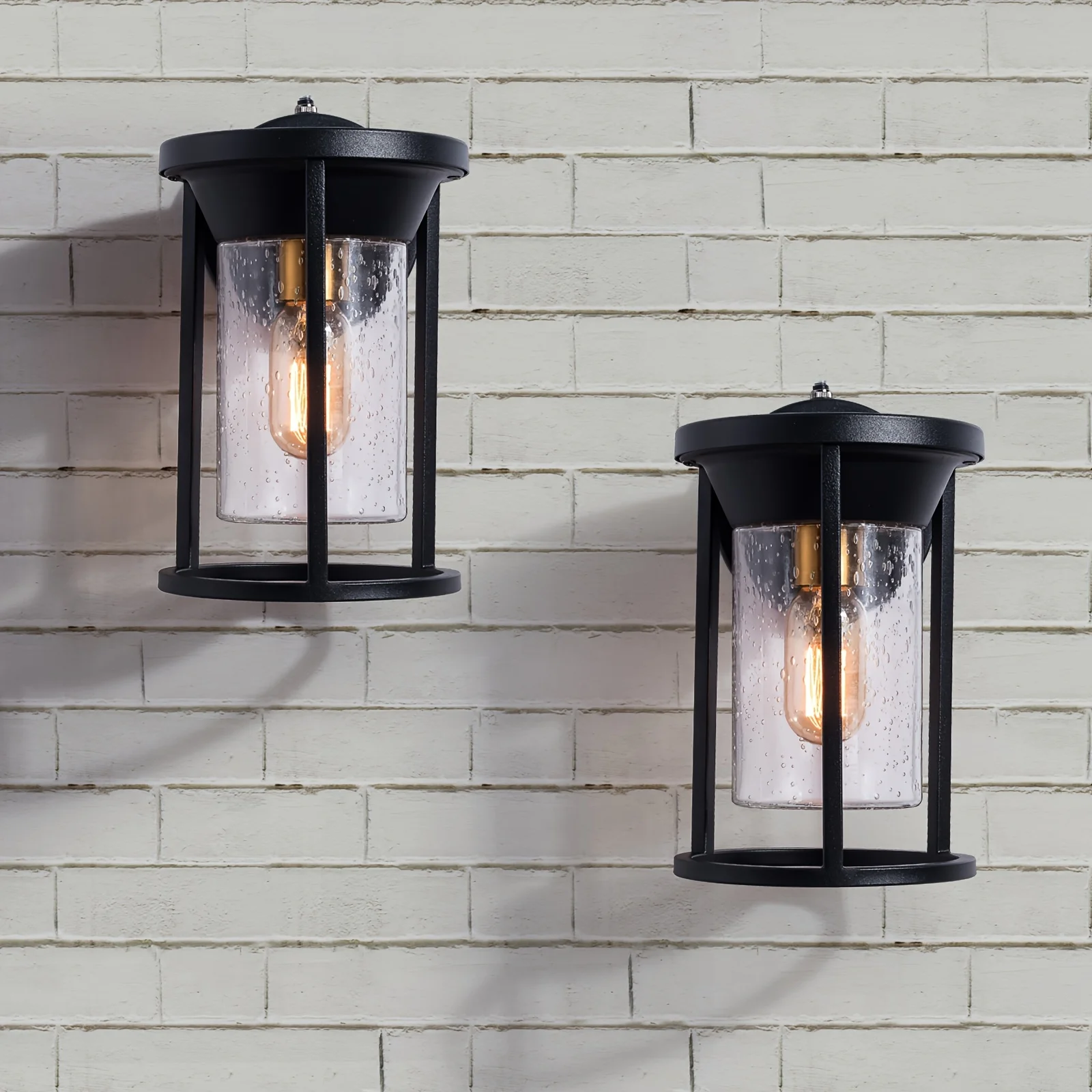 Outdoor Yard Lighting Fixtures - DDHOME 2-Pack Black Dusk to Dawn