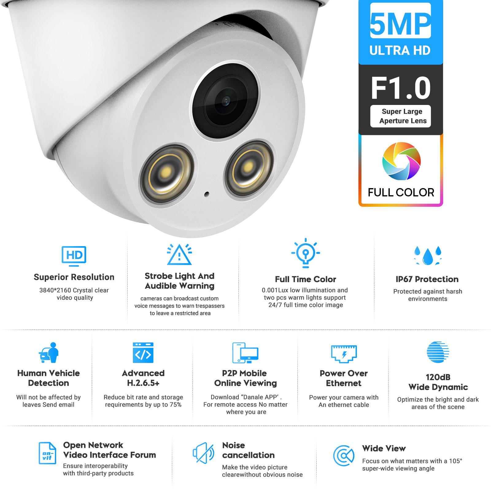 VIKYLIN 5MP Full Color Night V - Outdoor Lighting Options recensie en prijs