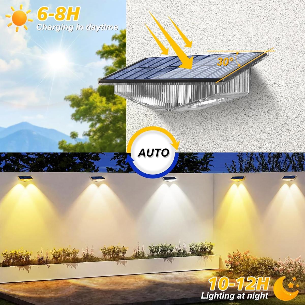 4Pcs Solar Fence Lights LED Wa - Outdoor Yard Lighting Fixtures recensie en prijs