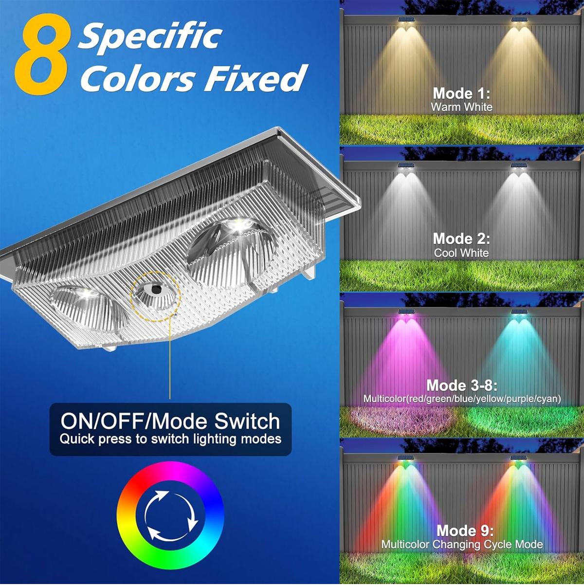 4Pcs Solar Fence Lights LED Wa - Outdoor Yard Lighting Fixtures recensie en prijs