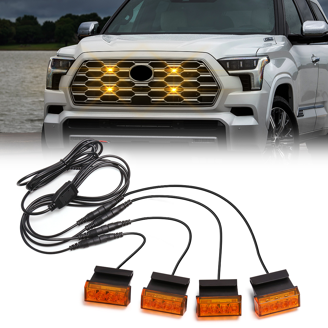 Universal Car Front Grille Lig - Outdoor Lighting Yellow recensie en prijs