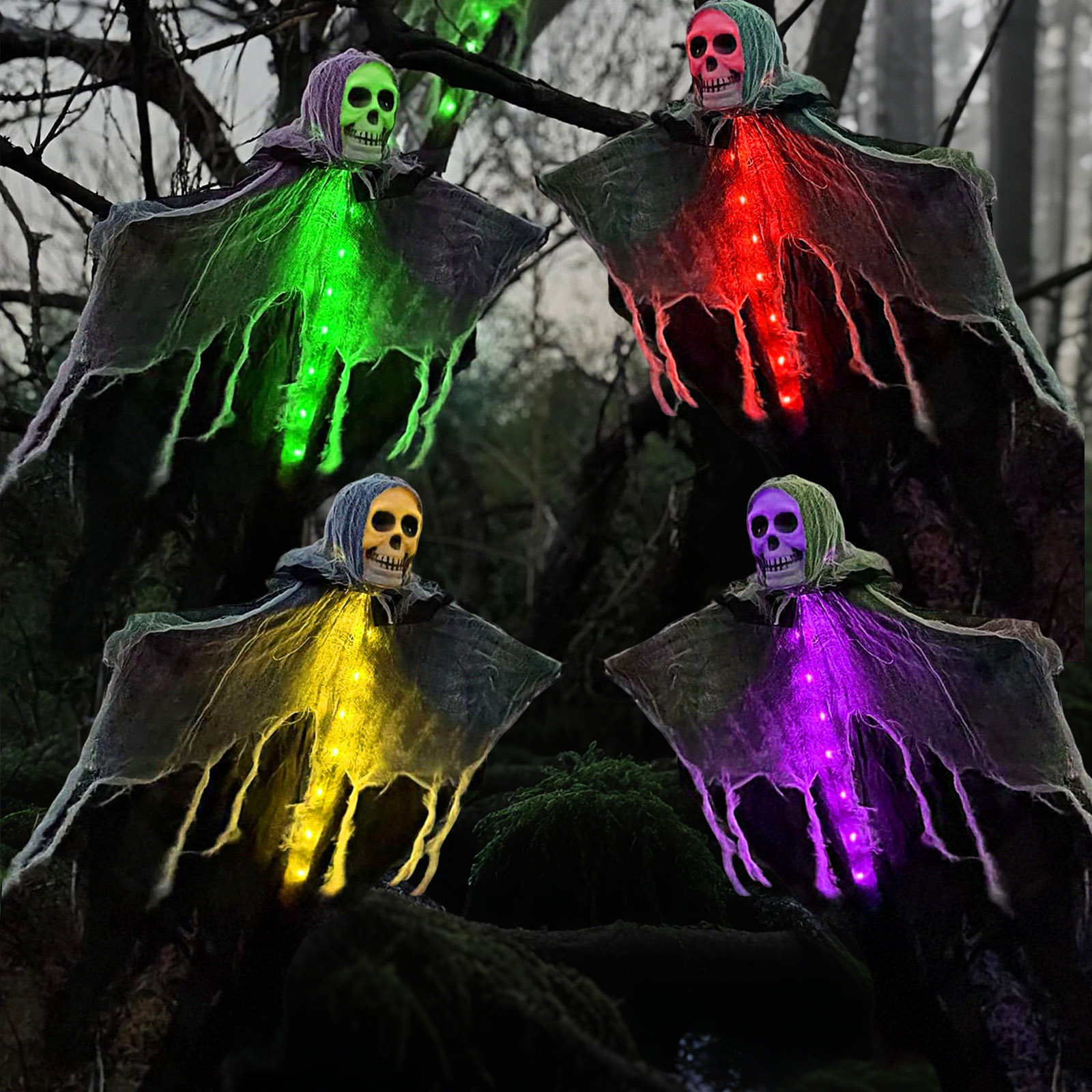 Glowing Scary Ghost Halloween  - Outdoor Lighting On Trees recensie en prijs