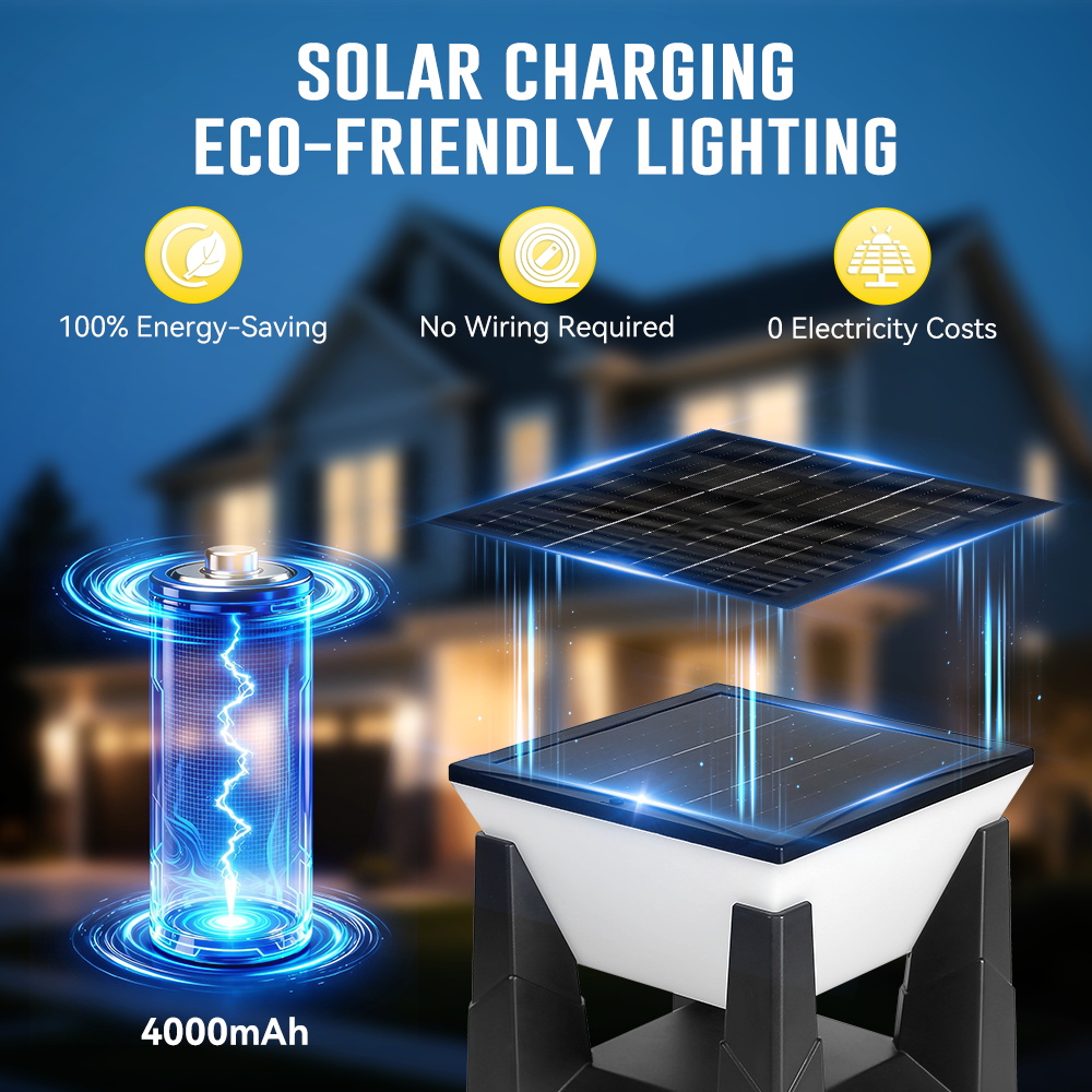 3-Color Solar Post Light IP65  - Outdoor Yard Lighting Fixtures recensie en prijs