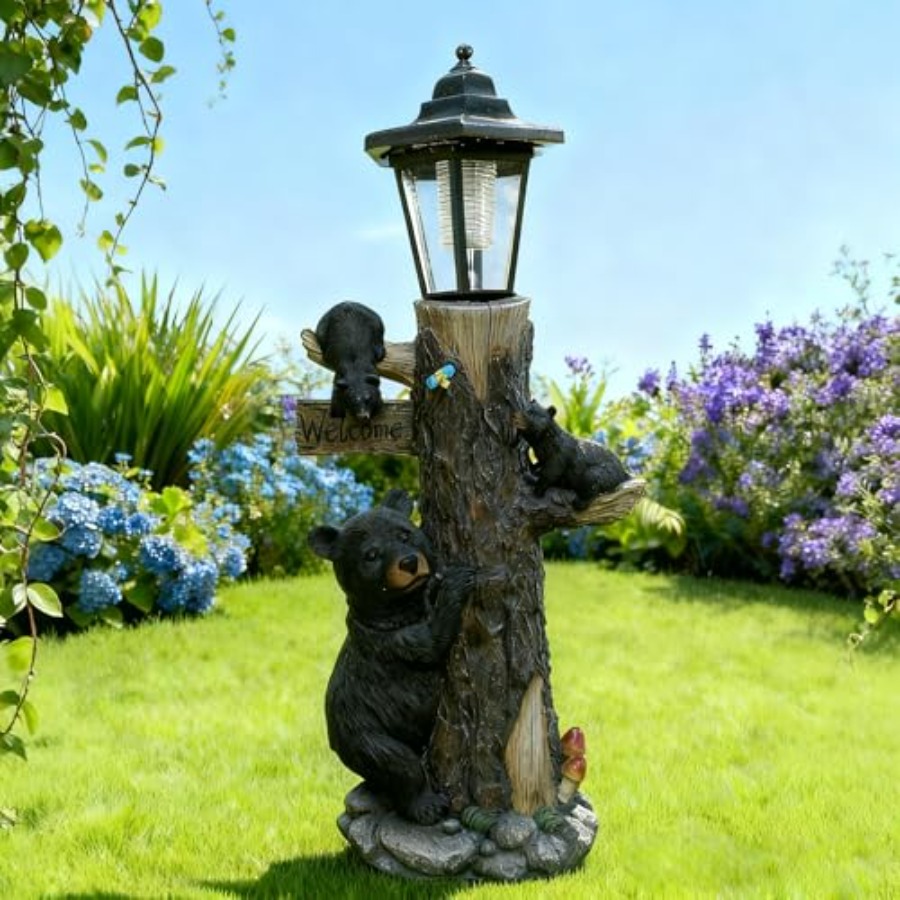 Bear Statue Welcome Sign Garde - Outdoor Lighting On Trees recensie en prijs