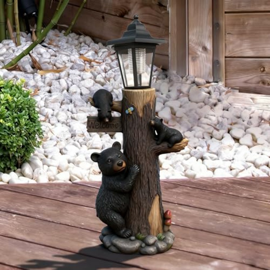 Bear Statue Welcome Sign Garde - Outdoor Lighting On Trees recensie en prijs