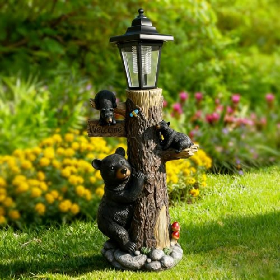 Bear Statue Welcome Sign Garde - Outdoor Lighting On Trees recensie en prijs