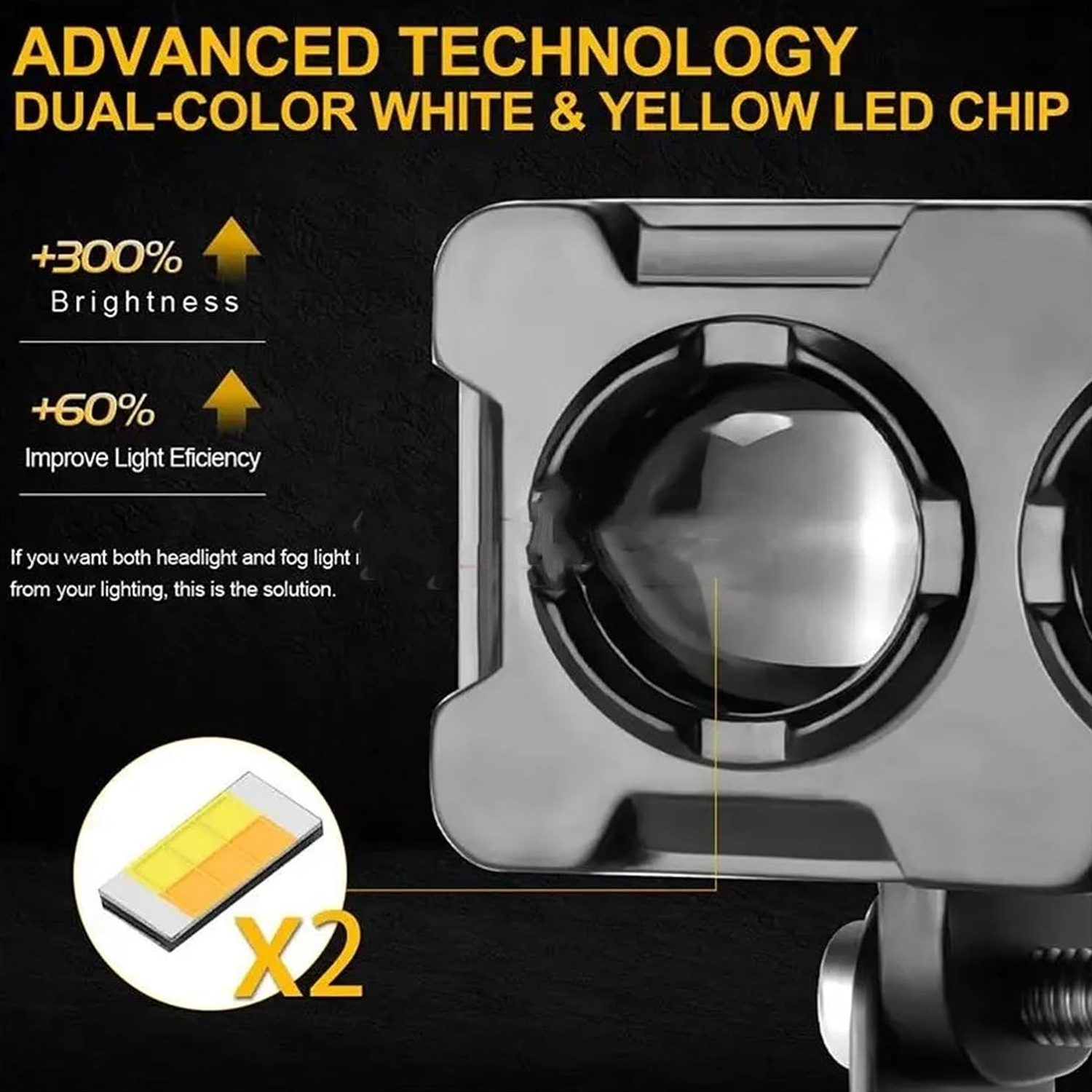 1PC Motorcycle LED Lens Spotli - Outdoor Lighting Yellow recensie en prijs