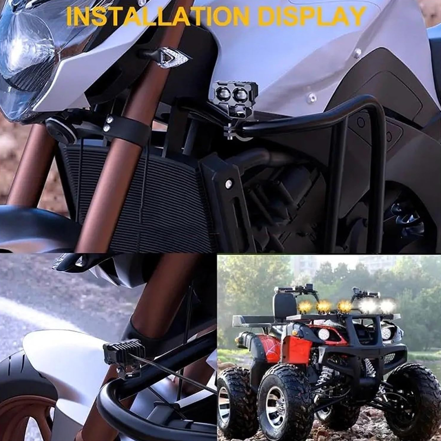 1PC Motorcycle LED Lens Spotli - Outdoor Lighting Yellow recensie en prijs