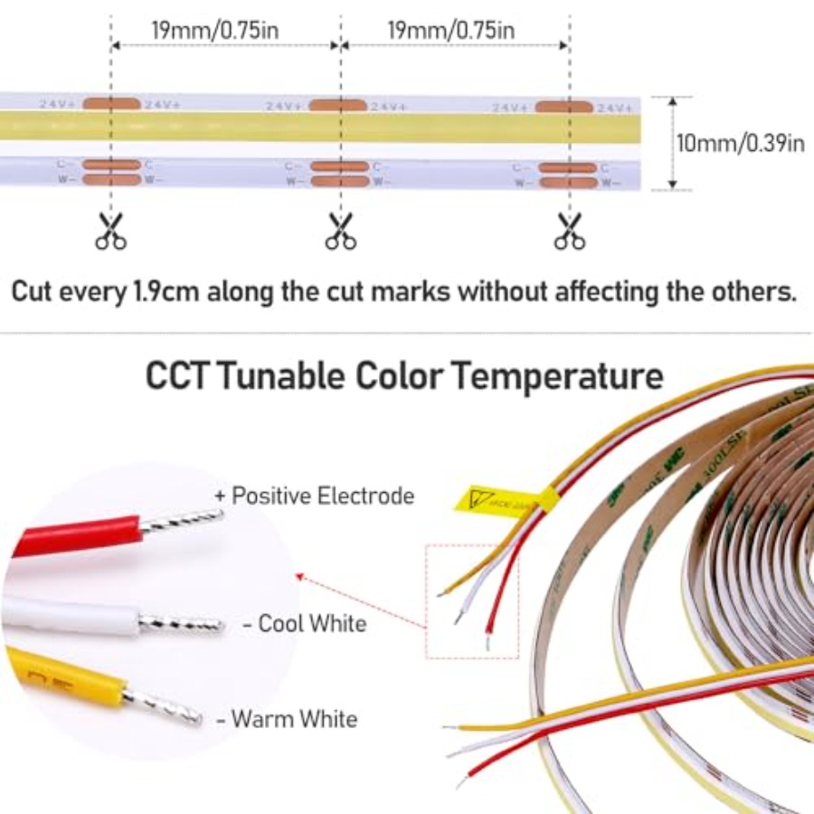 24V Linear CCT Tunable White L - Waterproof Led Strip recensie en prijs