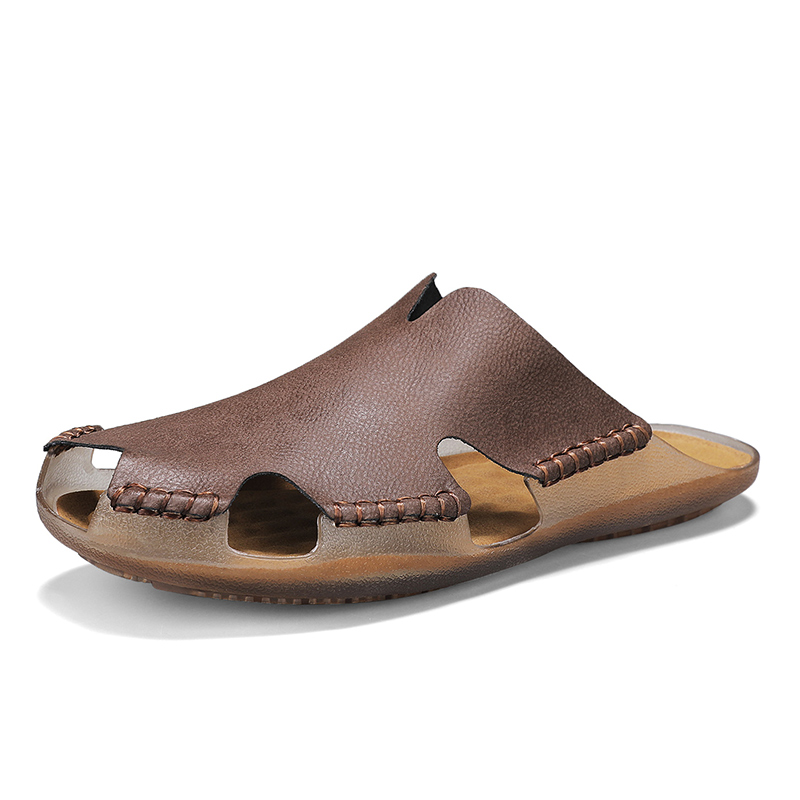 Men Leather Flat Slides Slippe - Outdoor Lighting For Your House recensie en prijs