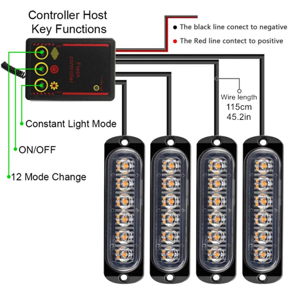 Car Front Grille Lighting 12V  - Outdoor Lighting Yellow recensie en prijs