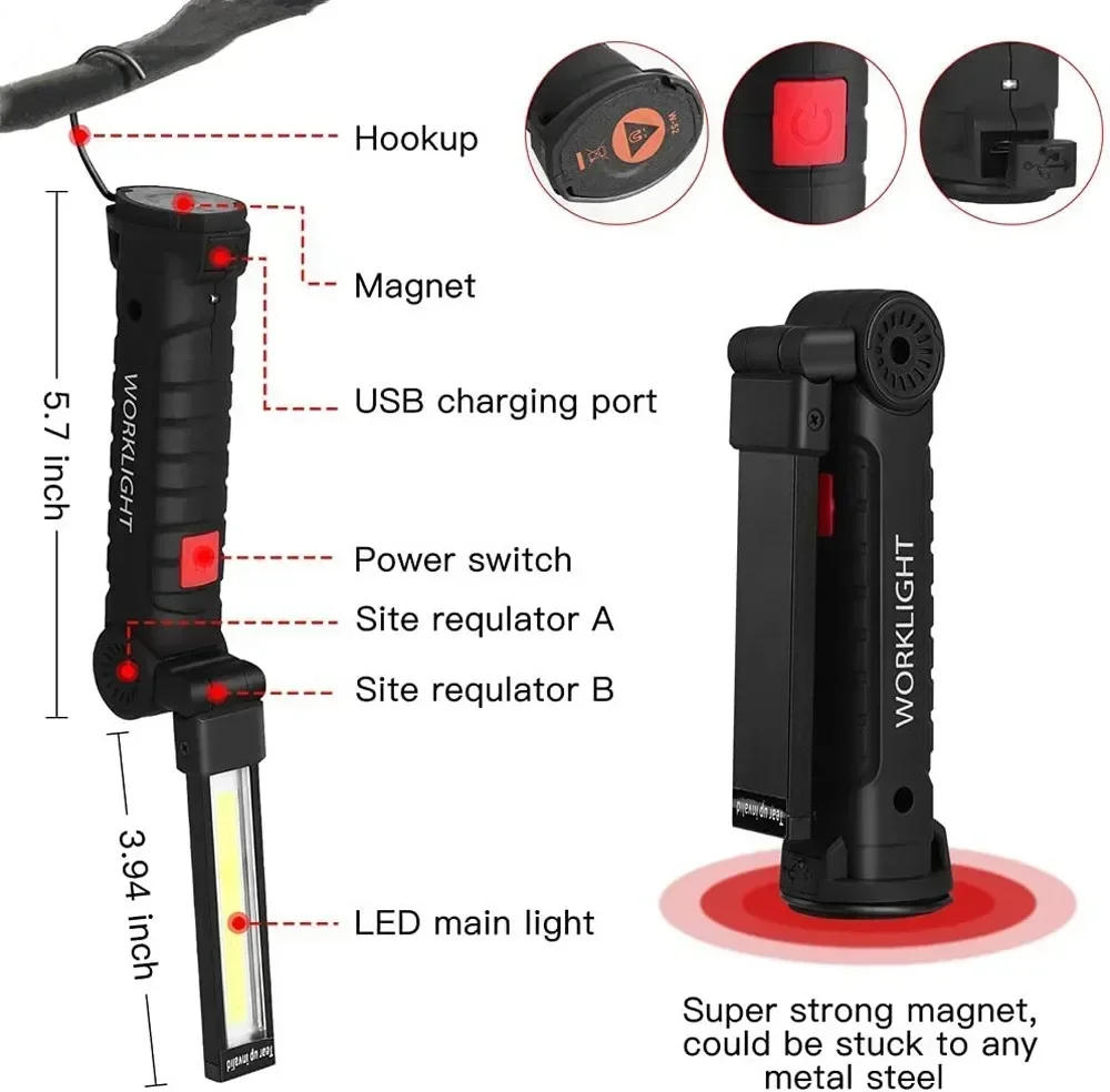 LED COB Flashlight USB Recharg - Zinc Outdoor Lighting recensie en prijs