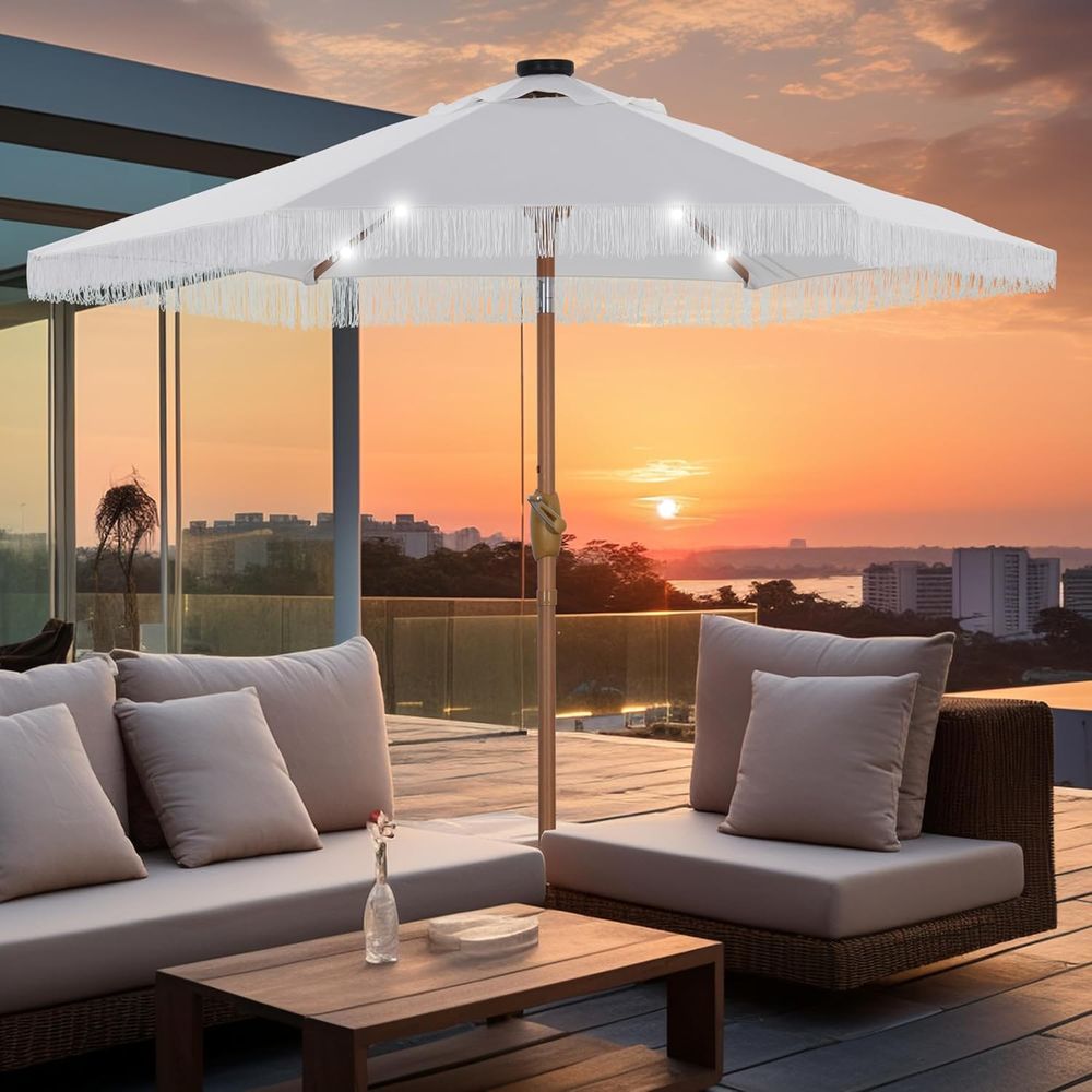 7.5T Outdoor Patio Umbrella wi - Outdoor Lighting Options recensie en prijs