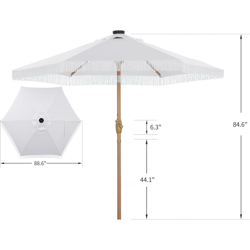 7.5T Outdoor Patio Umbrella wi - Outdoor Lighting Options recensie en prijs