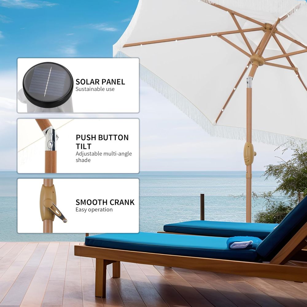 7.5T Outdoor Patio Umbrella wi - Outdoor Lighting Options recensie en prijs