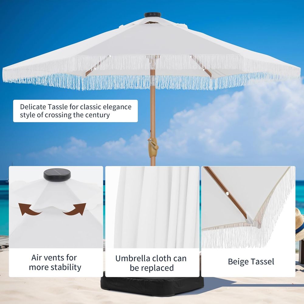 7.5T Outdoor Patio Umbrella wi - Outdoor Lighting Options recensie en prijs
