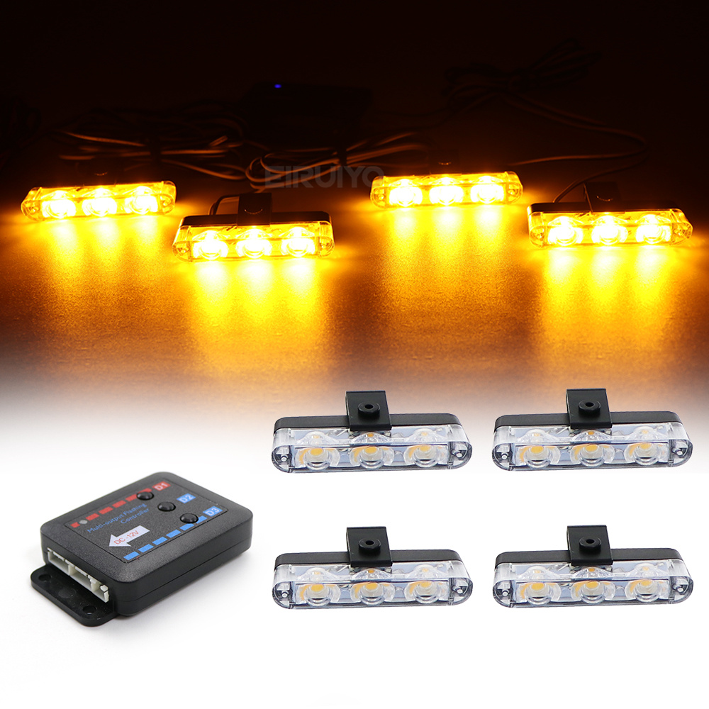 4x 3 LED Grill Car LED Strobe  - Outdoor Lighting Yellow recensie en prijs