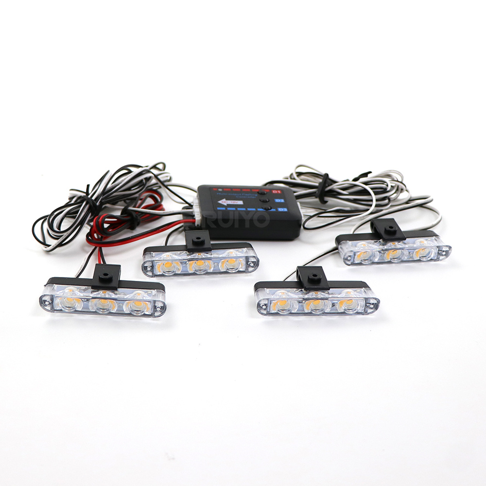 4x 3 LED Grill Car LED Strobe  - Outdoor Lighting Yellow recensie en prijs