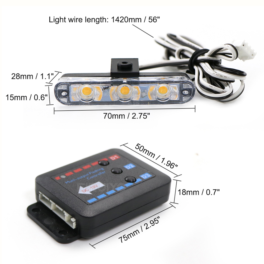 4x 3 LED Grill Car LED Strobe  - Outdoor Lighting Yellow recensie en prijs